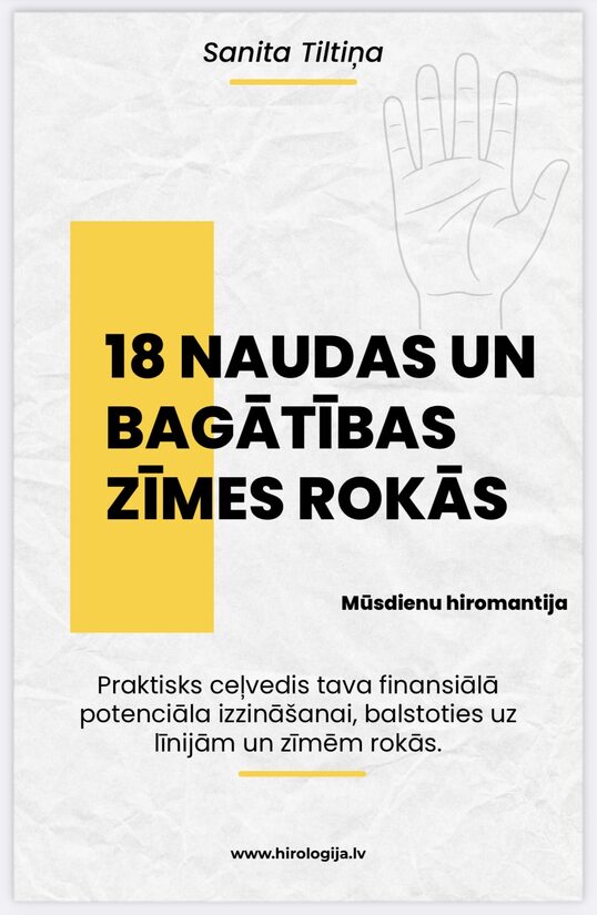 E-grāmata "18 Naudas un bagātības zīmes rokās".